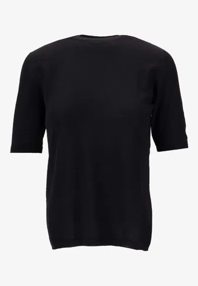 Max Mara Gerico Wool Crewneck Top In Black