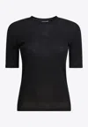 Max Mara Gerico Wool Knit Top In Black