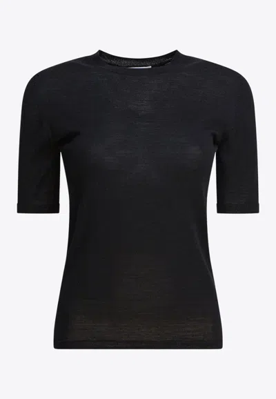 Max Mara Gerico Wool Knit Top In Black
