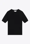 Max Mara Gerico Wool Knit Top In Blue