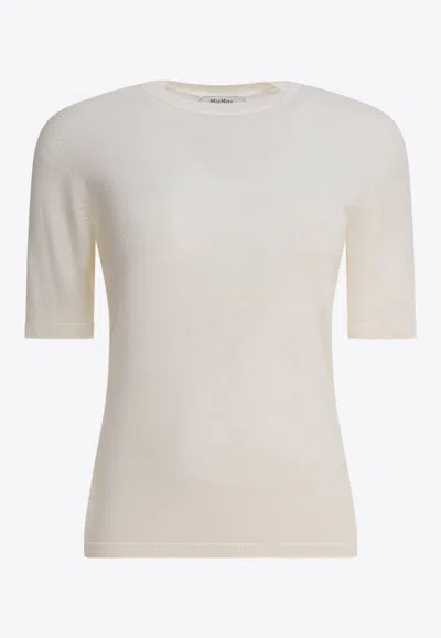 Max Mara Gerico Wool Knit Top In White