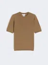 Max Mara Wool Crew Neck Slim Fit Sweater In Brown