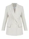 Max Mara Gerla Pinstripe Double-breasted Blazer In White