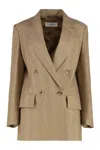 Max Mara Linen Jacket With Lapel Collar And Pockets In Brown