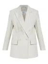 Max Mara Gerla Pinstripe Double-breasted Blazer In Neutrals
