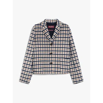 Max Mara Gerona Checked Wool-flannel Blazer In Multi