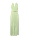 Max Mara Pleated Midi Dress With Spaghetti Straps In Green