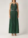 Max Mara Gersa Dress In Georgette Sablè In Green