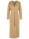 Max Mara Waist Belt Long Length Cardigan Sleeves In Brown
