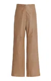 MAX MARA GETTI LEATHER STRAIGHT-LEG PANTS