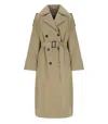 Max Mara Ghia Beige Trench Coat In Brown