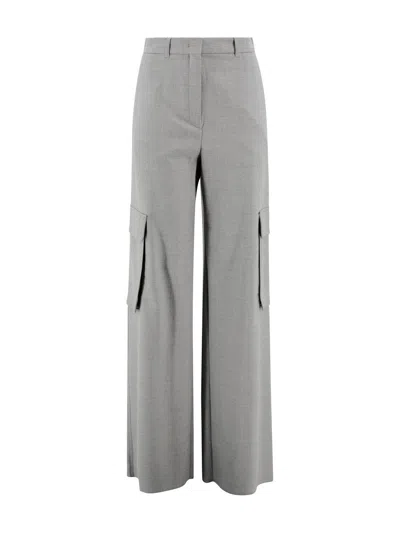 Max Mara Studio Ghiera Straight Leg Trousers In Grigio Medio