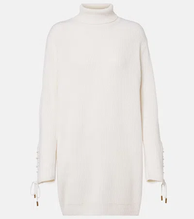 Max Mara Ghinea Wool And Cashmere Sweater Dress In White