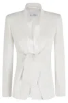 Max Mara Ghiotto Open-front Blazer With Knotted Sashes In White