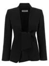 Max Mara Tailored Suit With Long Sleeves And Notched Lapel In Black