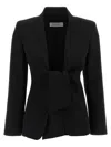 Max Mara Tailored Suit With Long Sleeves And Notched Lapel In Black