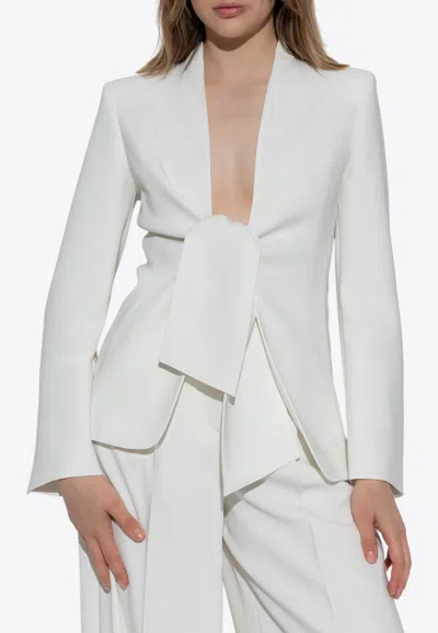 Max Mara Ghiotto Wrap Blazer In White