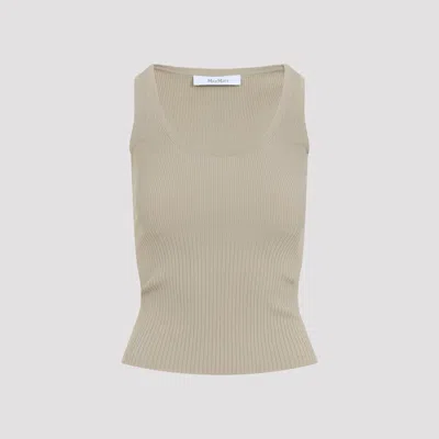 Max Mara Ghiro Knit Tank Top For Women - Spring Summer 26 In Nude