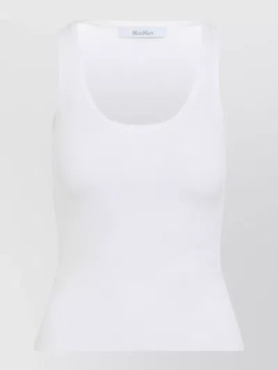 Max Mara Ghiro Ribbed Knit Scoop Neck Tank In Yellow