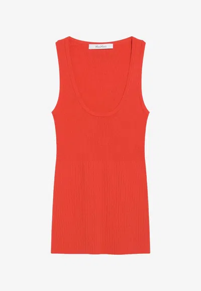 Max Mara Ghiro Ribbed Tank Top In Red