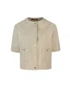 Max Mara Agile Cropped Button-up Jacket In 001