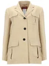 Max Mara Linen Single-breasted Suit Jacket In Yellow