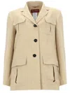 Max Mara Linen Single-breasted Suit Jacket In Multi