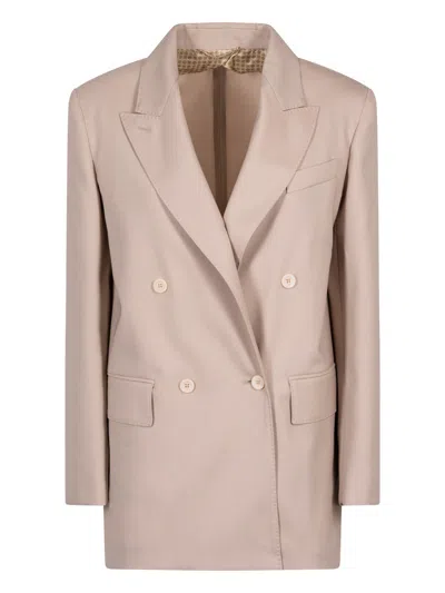 MAX MARA DOUBLE-BREASTED WOOL BLEND BLAZER