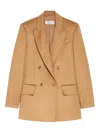 Max Mara Double-breasted Wool Blazer Clothing In Camel
