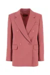 Max Mara Giacca Lamella In Lana Rosa  Donna