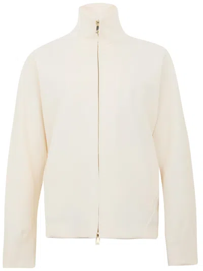 Max Mara Giacca Pala Elegante Con Zip Panna  In White
