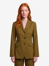 Max Mara Wool Jacket Notch Lapel Regular Fit In Green