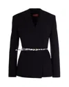 Max Mara Studio Single-breasted Blazer With Belt In Blue