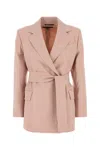 Max Mara Giacca Teso In Lana Rosa Cipria Donna In Pink