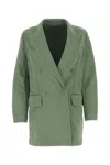Max Mara Sage Green Denim Zenobia Blazerâ In Verde