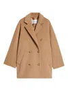 Max Mara Womens Camel Rebus Notch-lapel Relaxed-fit Wool And Cashmere Coat In Camel