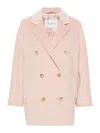 Max Mara Wool Double-breasted Coat In Light Pink