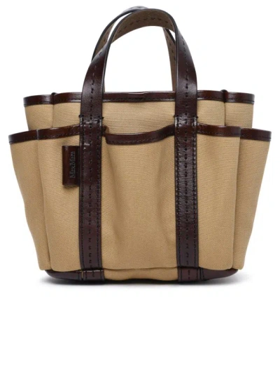 Max Mara Giardiniera' Mini Bag In Brown Cotton