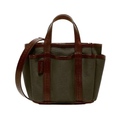 Max Mara Logo Plaque Top Handle Bag In Green
