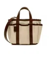 Max Mara Canvas And Leather Giardiniera Mini Tote Bag In Nude