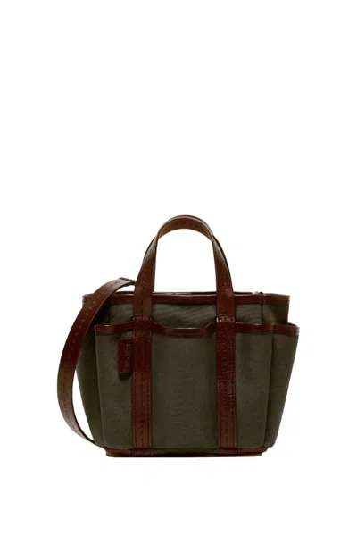 Max Mara Giardiniera Tote Bag In Verde