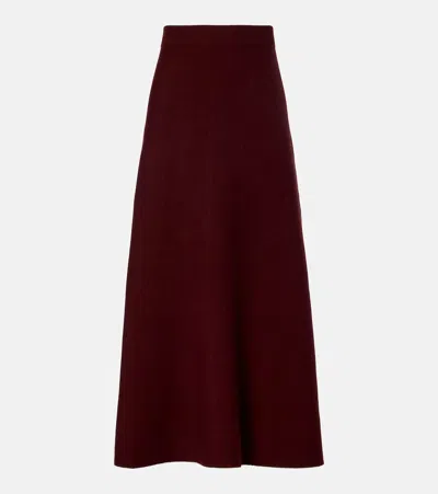Max Mara Giberna Wool And Cashmere Maxi Skirt In Animal Print