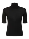 Max Mara Cecina Turtleneck Wool Knit Top In Black