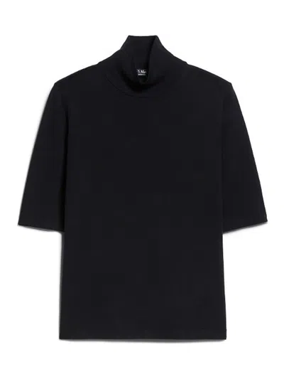 Max Mara Gigi Wool Yarn Polo-neck Sweater In Blue