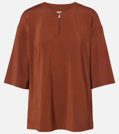 Max Mara Giglio Keyhole Oversized Top In Brown