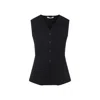Max Mara Tailored Black Waistcoat With Deep V-neckline And Button Detail