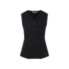 Max Mara Tailored Black Waistcoat With Deep V-neckline And Button Detail