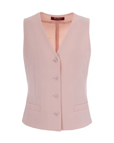 Max Mara Gilet Crepe Rosa In Pink
