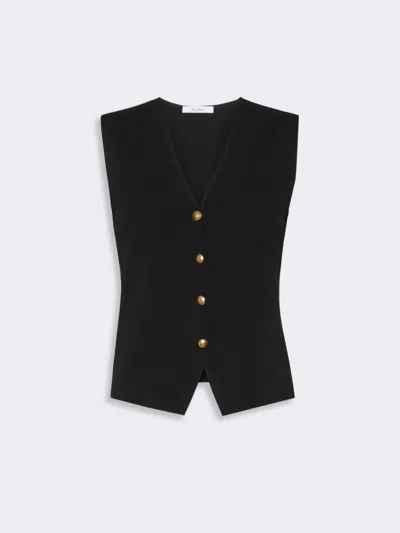 Max Mara Gilet En Fil De Viscose Crêpe In Black