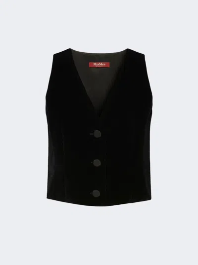 Max Mara Gilet En Velours Lisse In Multi